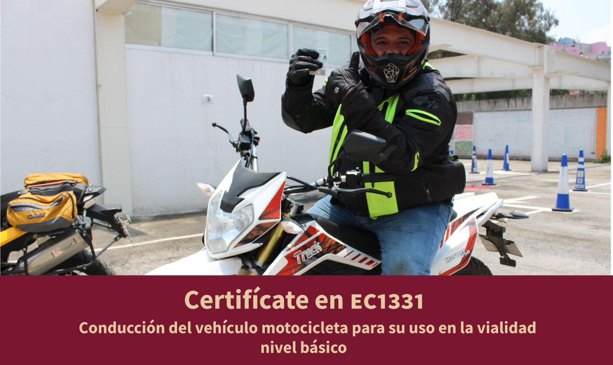 Conducción del vehículo motocicleta para su uso en la vialidad, nivel básico